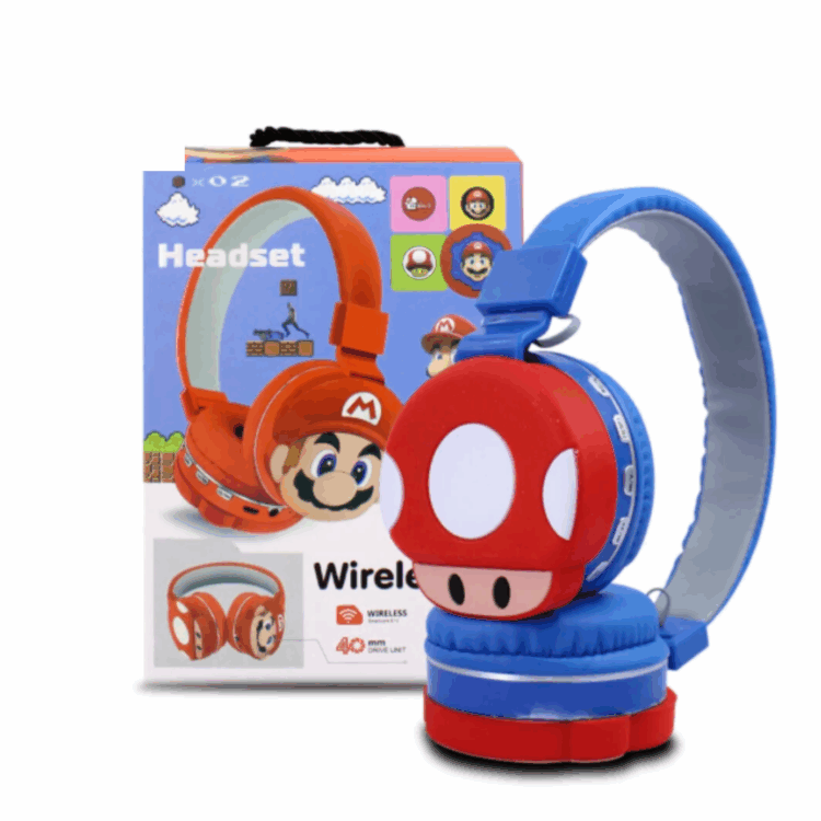 Audífonos Inalámbricos de Diadema con Mario Bros