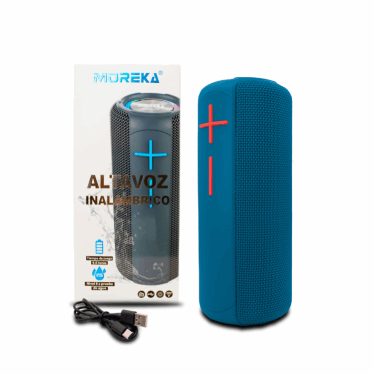 Bocina Portátil Cilíndrica Recargable Resistente al Agua con Luces RGB M200